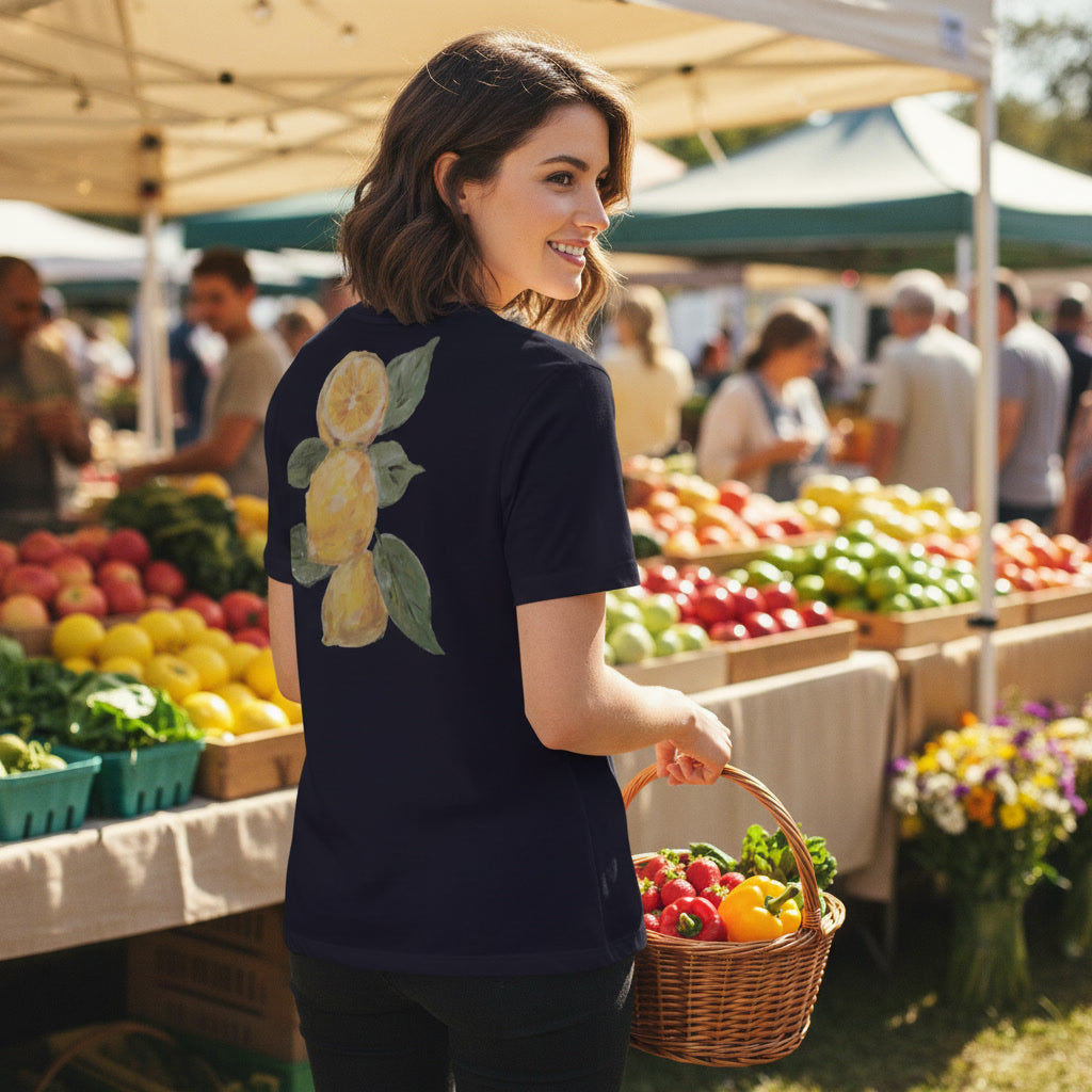 Lemon Fresh Damen-T-Shirt (lässiger Schnitt) | Handbemaltes Design
