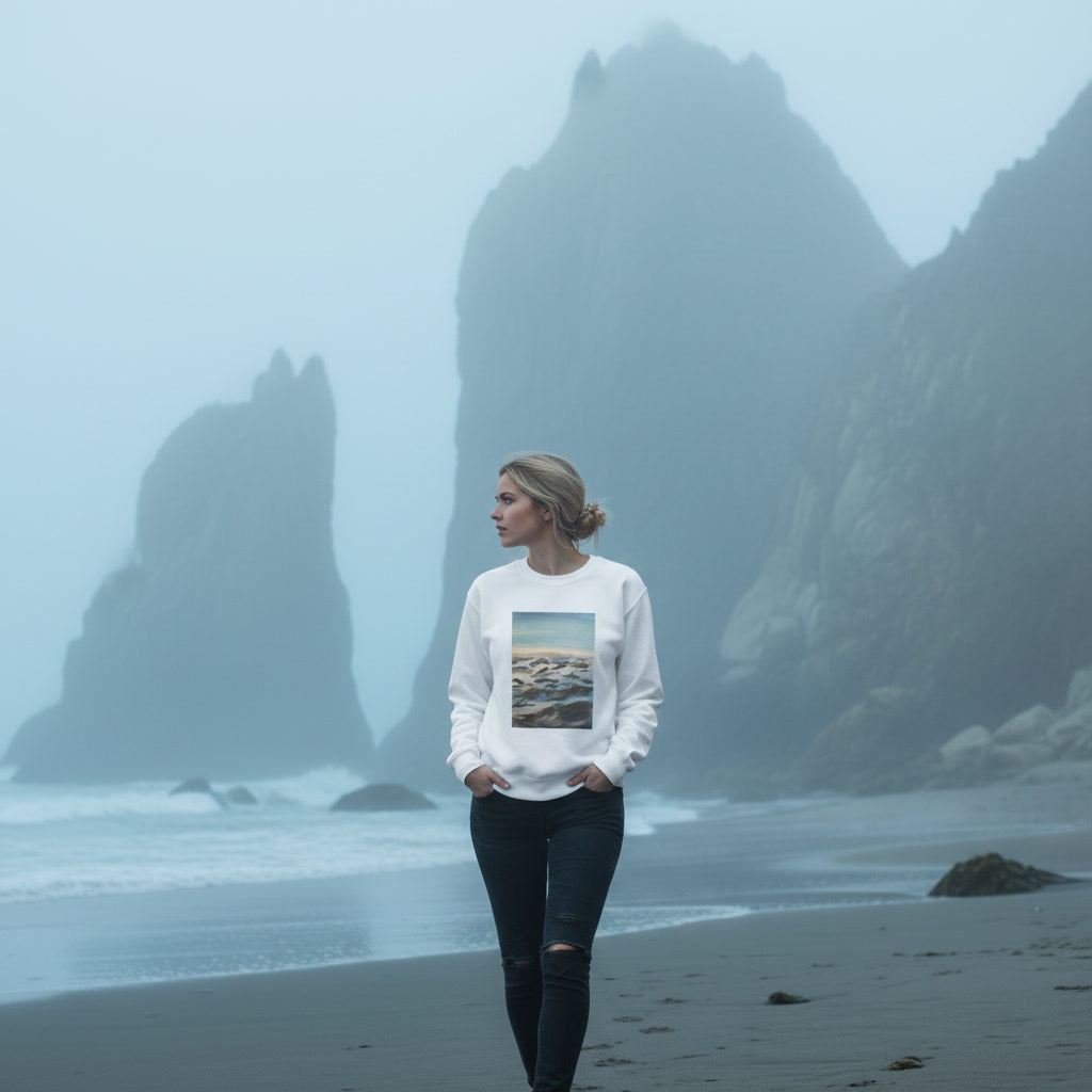 Premium-Sweatshirt „Küstenruhe“ | Unisex, handbemalt