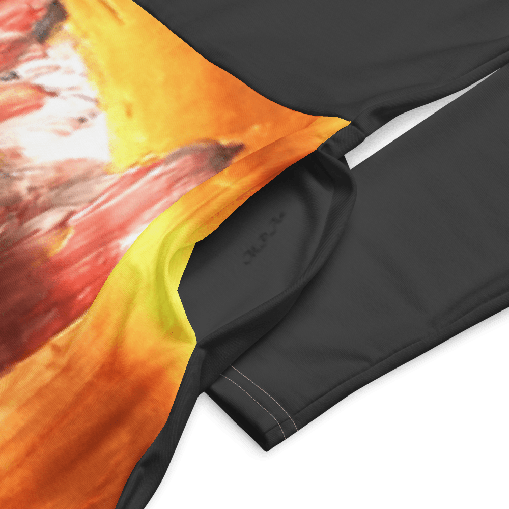 Golden Flame | Long Sleeve Midi Dress - M.P.Art