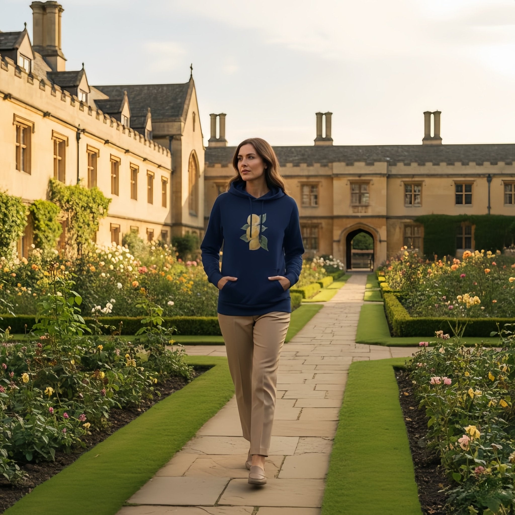 Golden Hour Street Hoodie | Premium Unisex with Printed Handpainted Art - M.P.Art