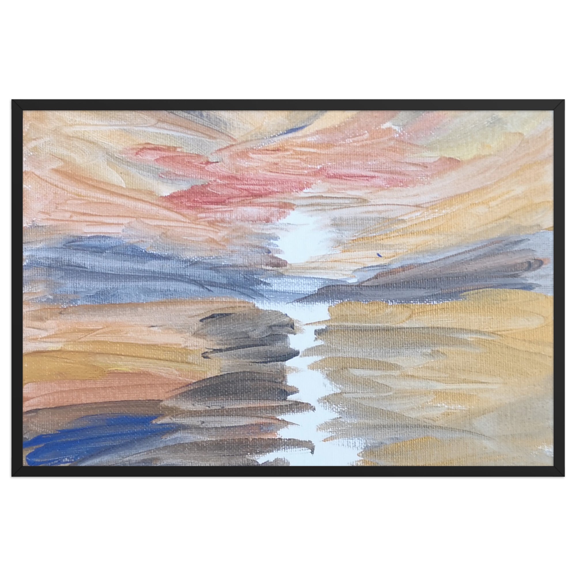 Golden Sunset Framed Poster | Black Frame | Turner - Inspired Art - M.P.Art