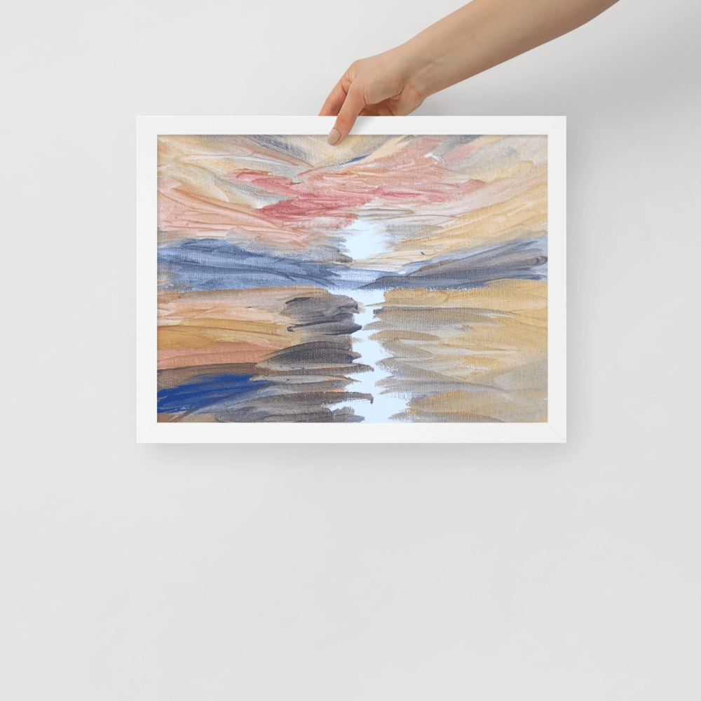 Golden Sunset Framed Poster | White Frame | Turner - Inspired Art - M.P.Art