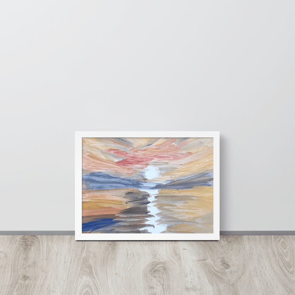 Golden Sunset Framed Poster | White Frame | Turner - Inspired Art - M.P.Art
