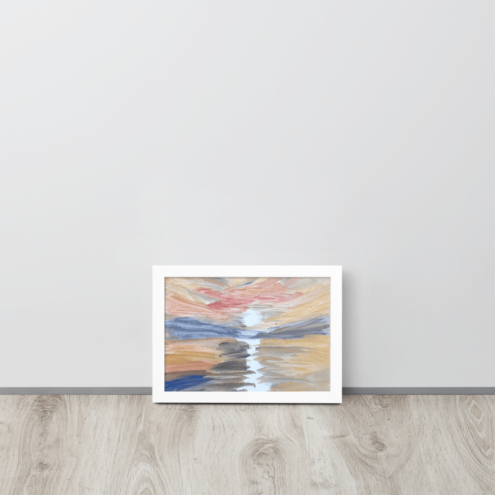 Golden Sunset Framed Poster | White Frame | Turner - Inspired Art - M.P.Art