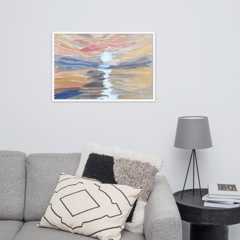 Golden Sunset Framed Poster | White Frame | Turner - Inspired Art - M.P.Art