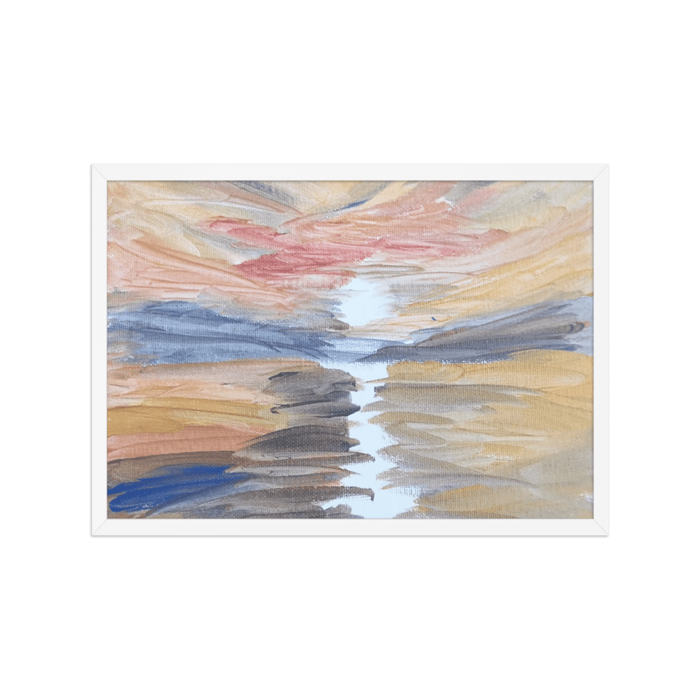 Golden Sunset Framed Poster | White Frame | Turner - Inspired Art - M.P.Art
