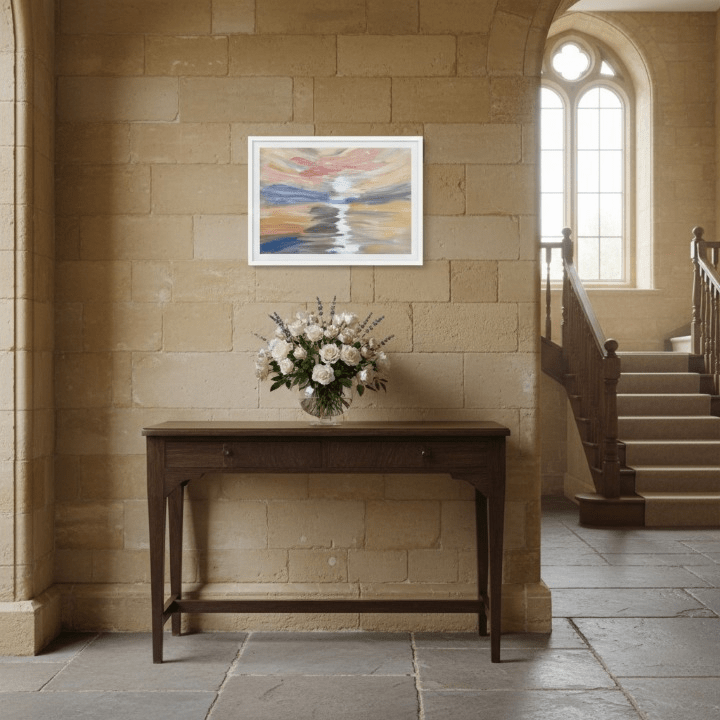 Golden Sunset Framed Poster | White Frame | Turner - Inspired Art - M.P.Art