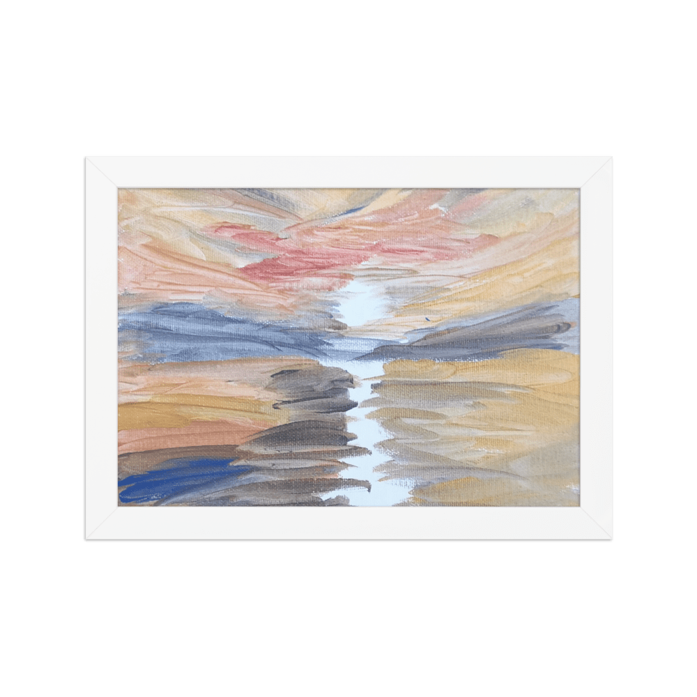 Golden Sunset Framed Poster | White Frame | Turner - Inspired Art - M.P.Art