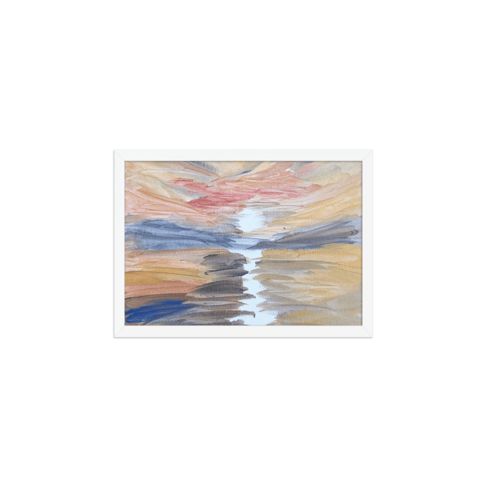 Golden Sunset Framed Poster | White Frame | Turner - Inspired Art - M.P.Art