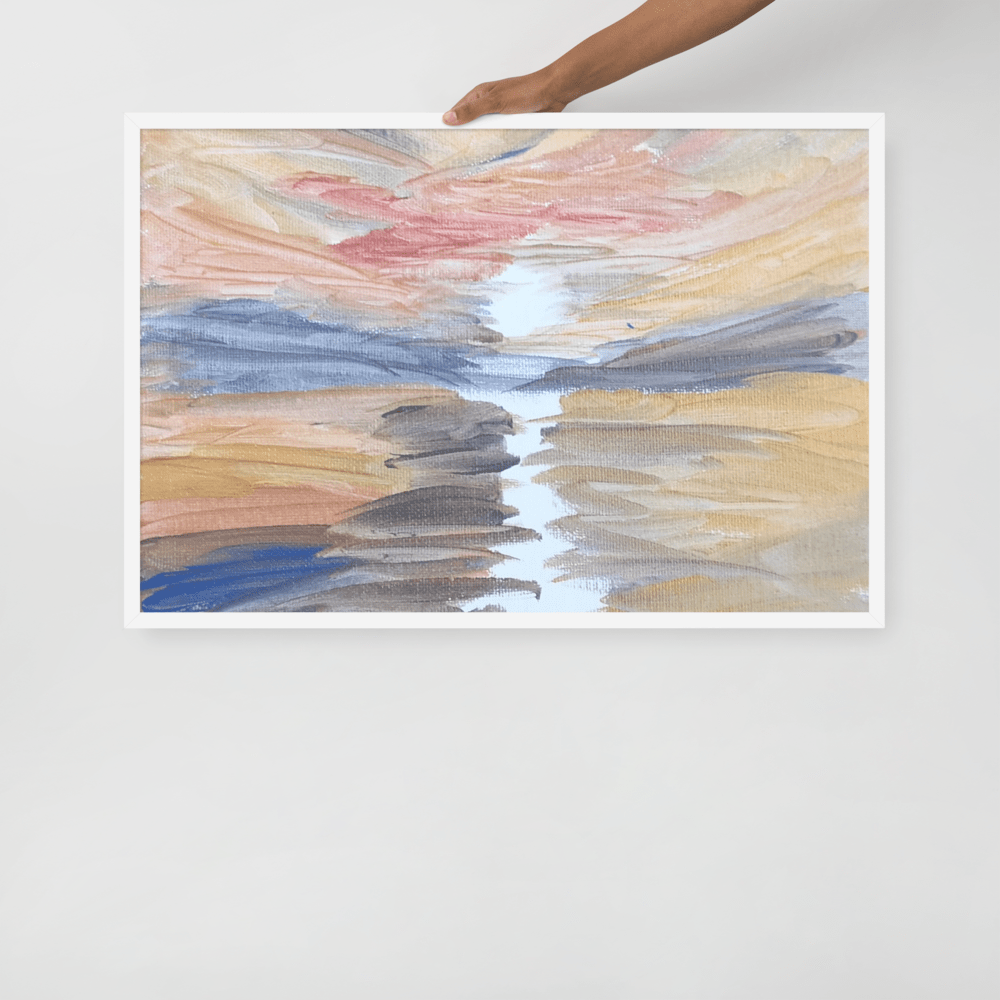 Golden Sunset Framed Poster | White Frame | Turner - Inspired Art - M.P.Art