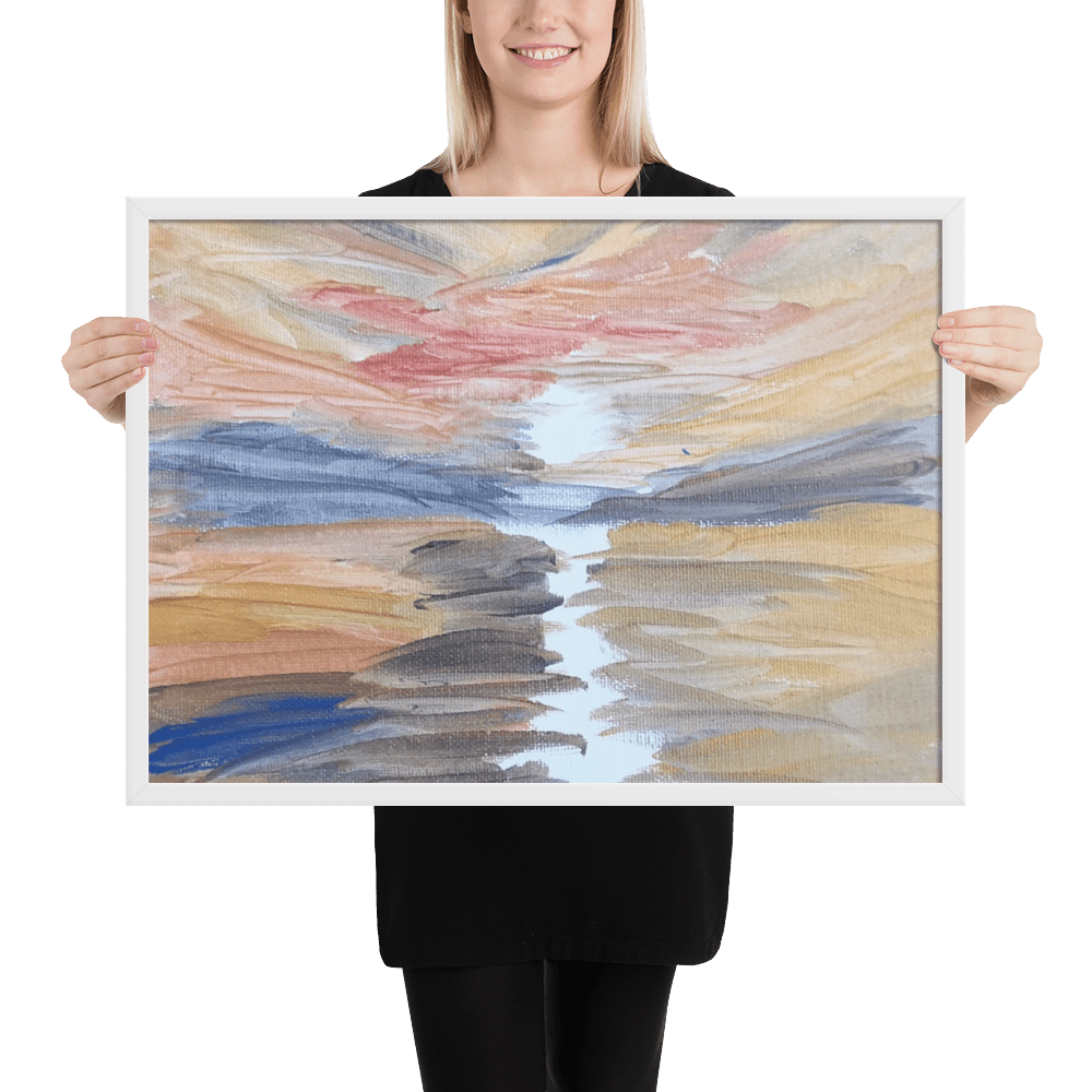 Golden Sunset Framed Poster | White Frame | Turner - Inspired Art - M.P.Art