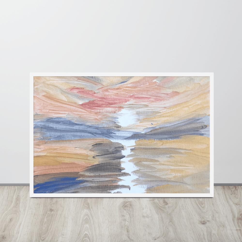 Golden Sunset Framed Poster | White Frame | Turner - Inspired Art - M.P.Art