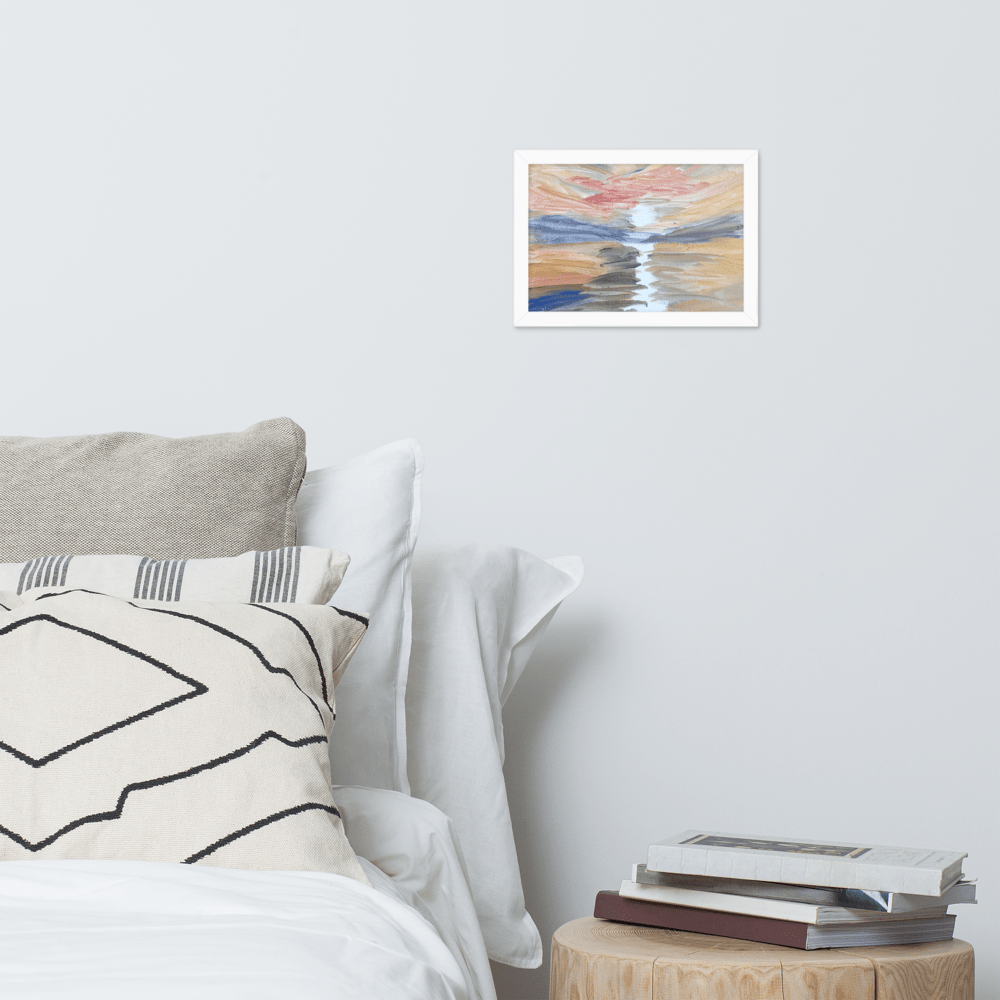 Golden Sunset Framed Poster | White Frame | Turner - Inspired Art - M.P.Art