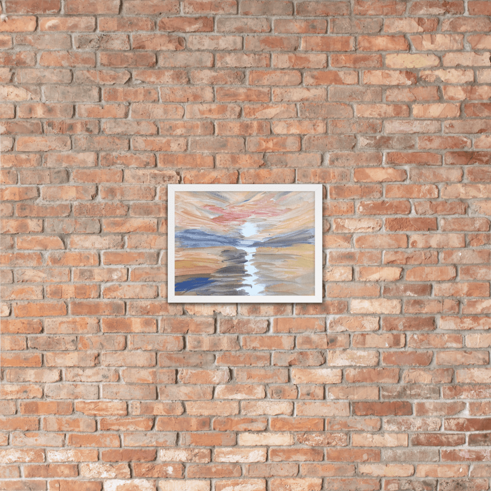 Golden Sunset Framed Poster | White Frame | Turner - Inspired Art - M.P.Art