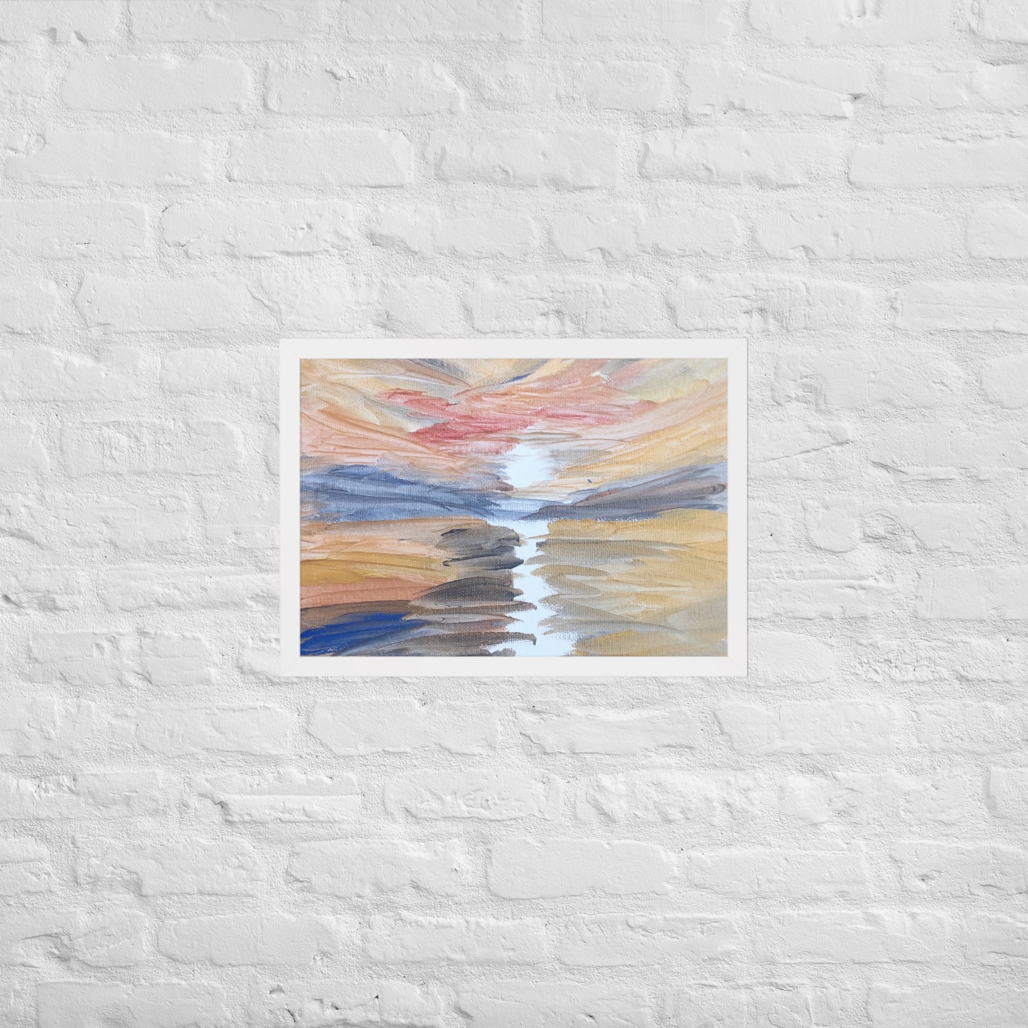 Golden Sunset Framed Poster | White Frame | Turner - Inspired Art - M.P.Art