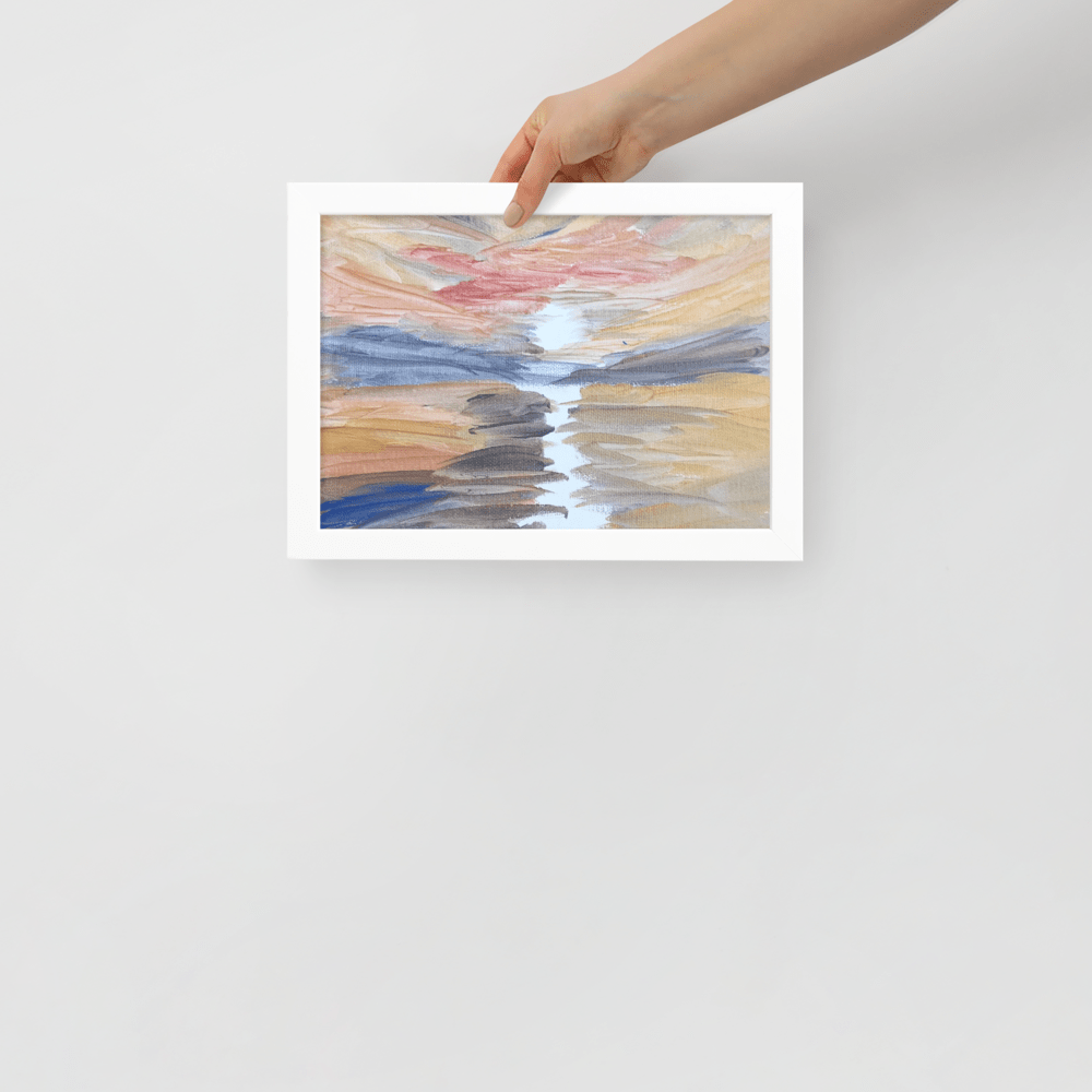 Golden Sunset Framed Poster | White Frame | Turner - Inspired Art - M.P.Art