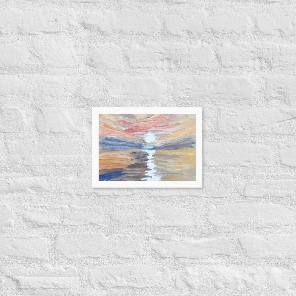 Golden Sunset Framed Poster | White Frame | Turner - Inspired Art - M.P.Art