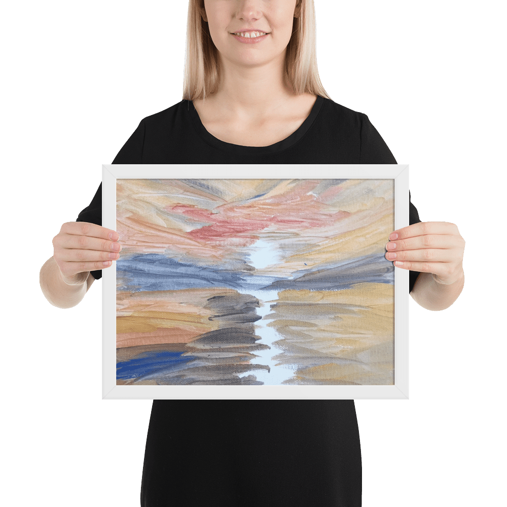 Golden Sunset Framed Poster | White Frame | Turner - Inspired Art - M.P.Art