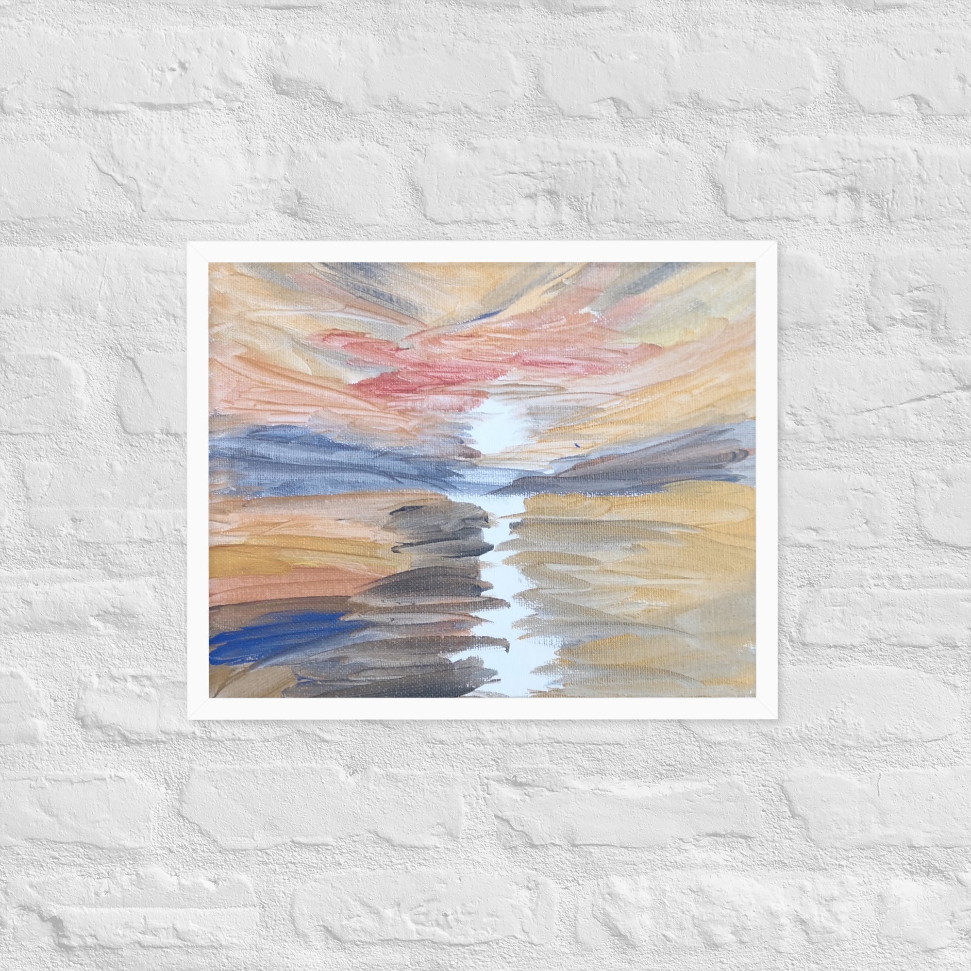 Golden Sunset Framed Poster | White Frame | Turner - Inspired Art - M.P.Art