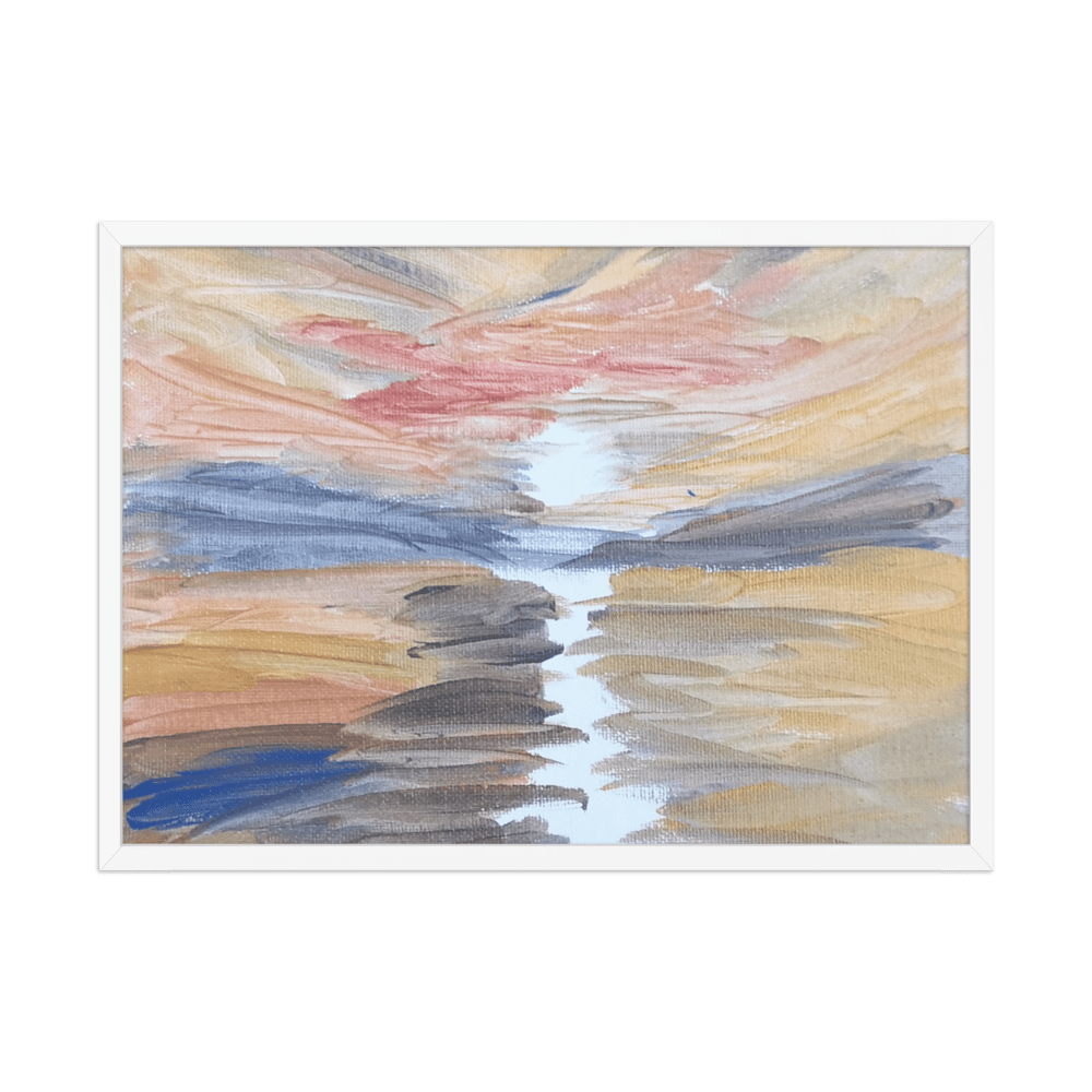 Golden Sunset Framed Poster | White Frame | Turner - Inspired Art - M.P.Art