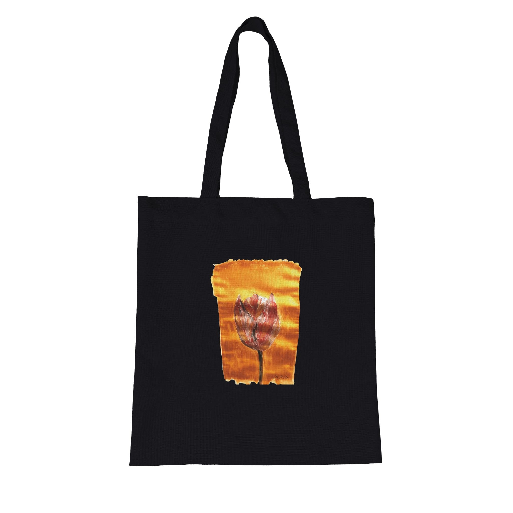 Golden Sunset Organic Tote | Eco Cotton with Printed Handpainted Art - M.P.Art