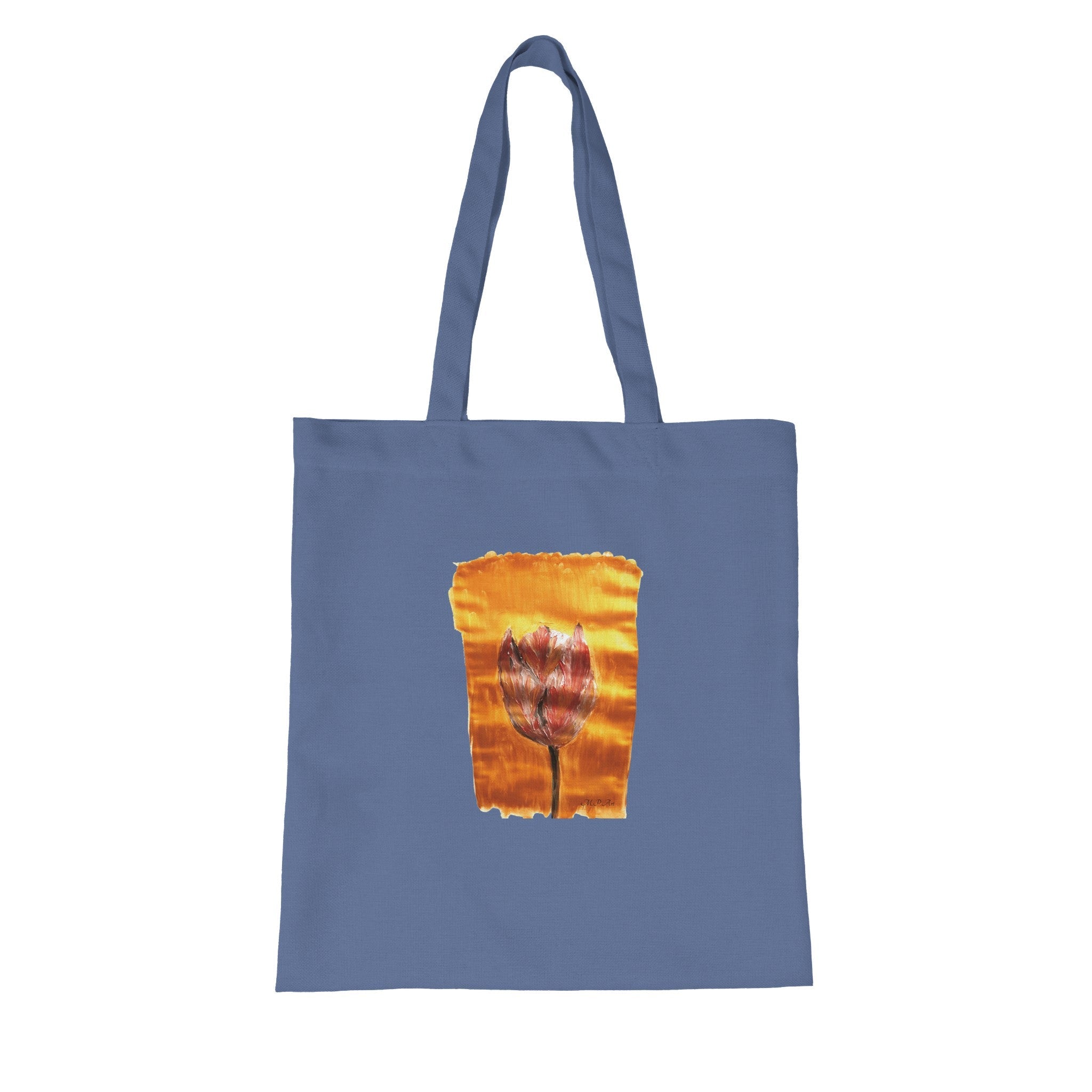 Golden Sunset Organic Tote | Eco Cotton with Printed Handpainted Art - M.P.Art