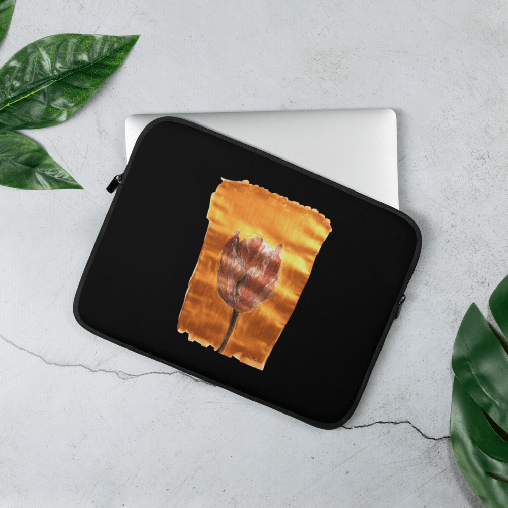 Golden Tulip Laptop Sleeve | 13" with Printed Handpainted Art - M.P.Art