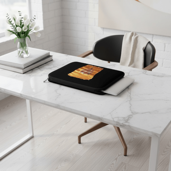 Golden Tulip Laptop Sleeve | 13" with Printed Handpainted Art - M.P.Art