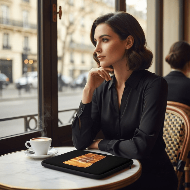 Golden Tulip Laptop Sleeve | 13" with Printed Handpainted Art - M.P.Art