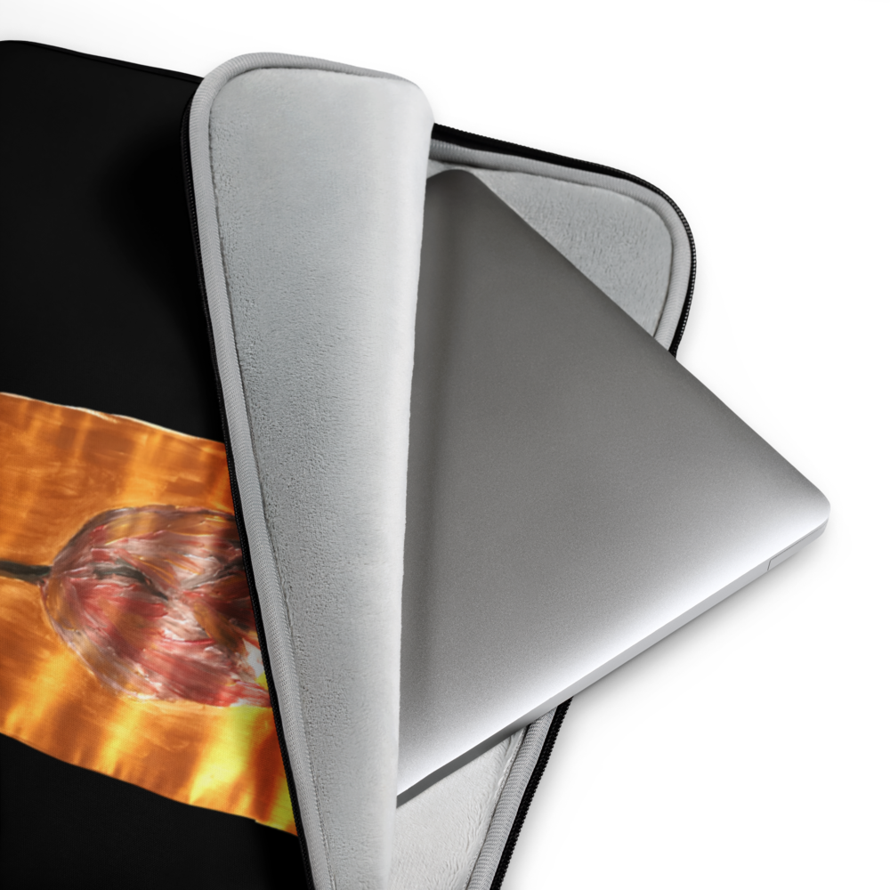 Laptop sleeve 13 inch with printed handpainted artwork - care instructions and materials
