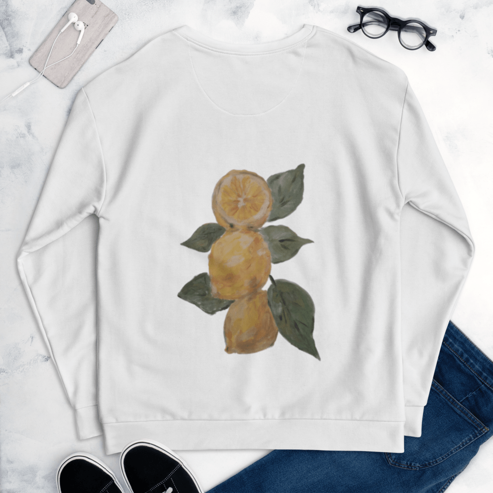 Lemon Fresh All - Over Print Sweatshirt | Unisex Printed Handpainted Art - M.P.Art