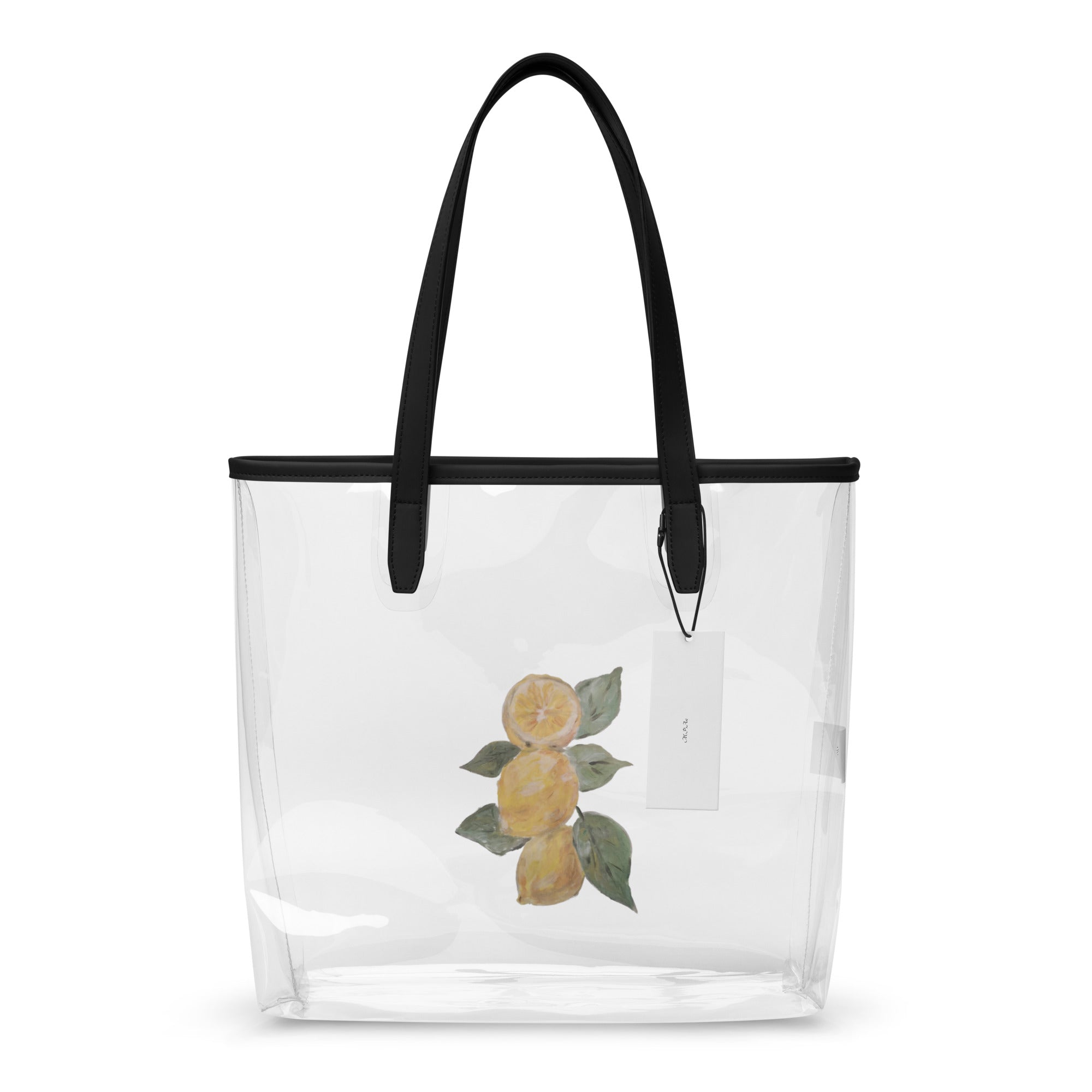 Lemon Fresh Clear Tote | Printed Handpainted Art - M.P.Art