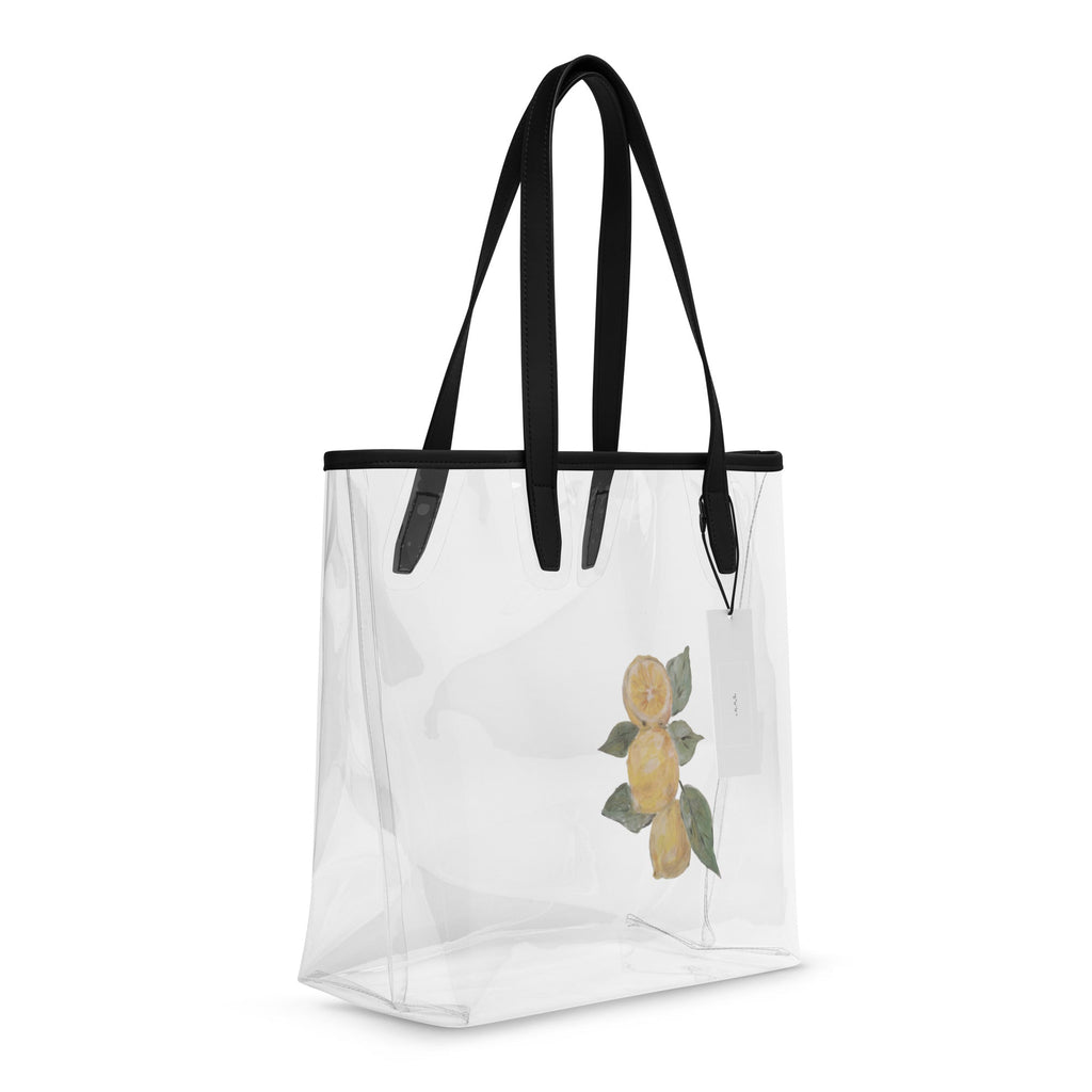 Lemon Fresh Clear Tote | Printed Handpainted Art - M.P.Art