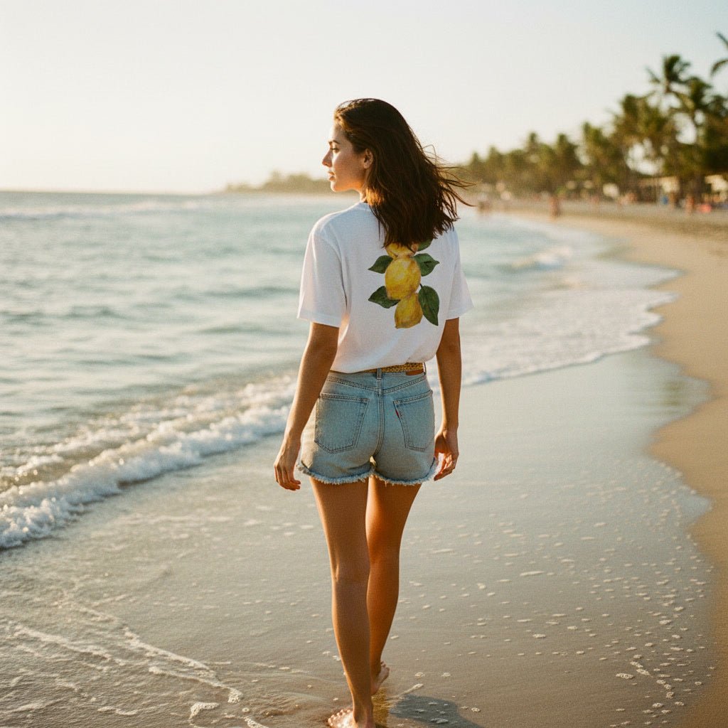 Lemon Fresh Women's Relaxed Tee | Printed Handpainted Art - M.P.Art