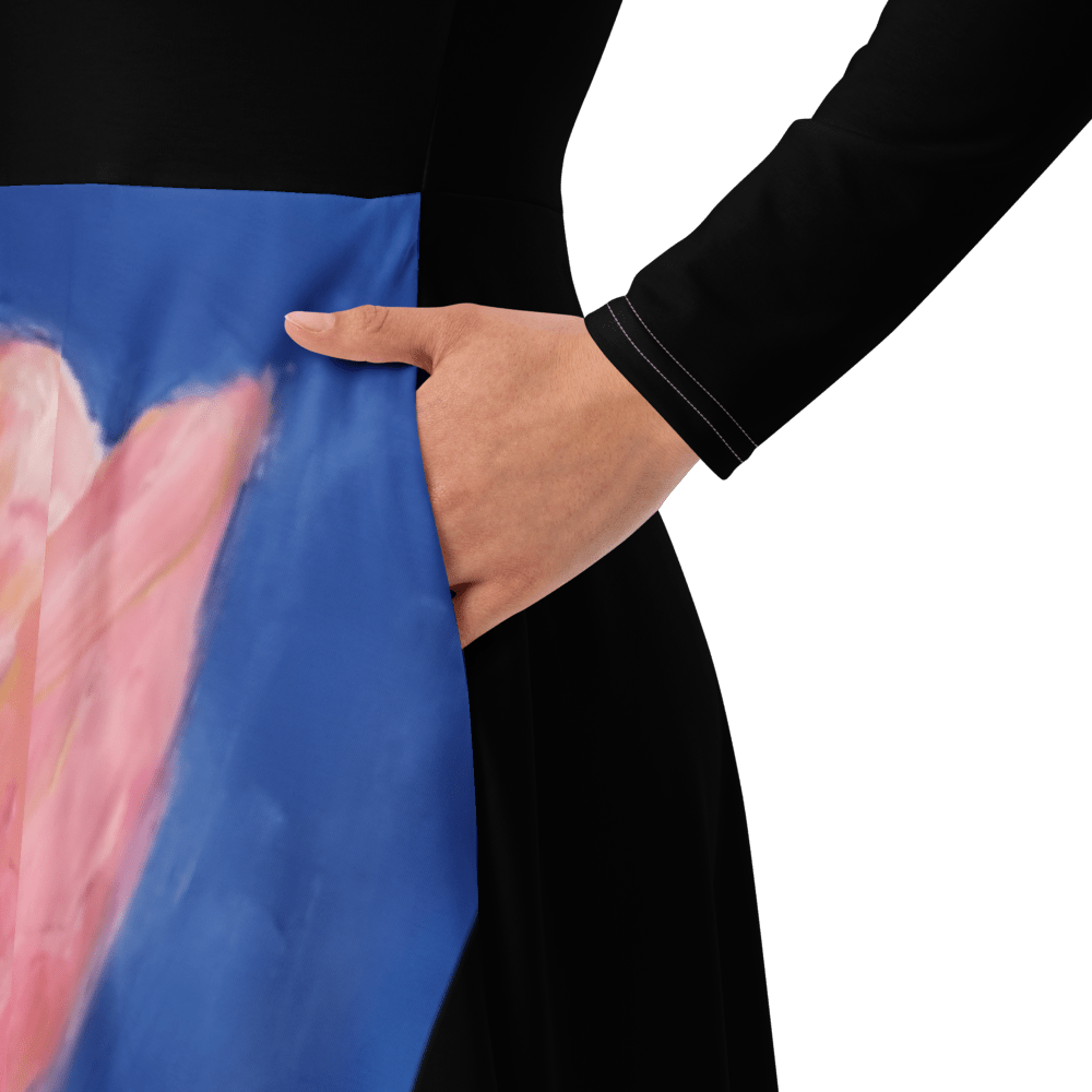 Midnight Tulip | Long Sleeve Midi Dress - M.P.Art