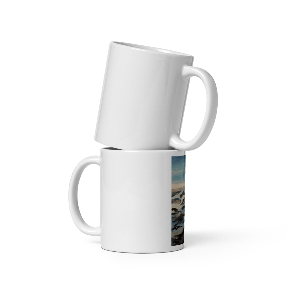 Ocean Waves Glossy Mug | 15oz with Printed Handpainted Art - M.P.Art