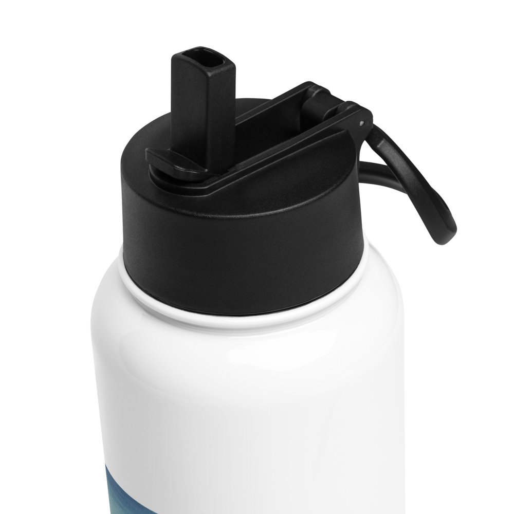 Ocean Waves Water Bottle | 32oz Stainless Steel with Printed Handpainted Art - M.P.Art