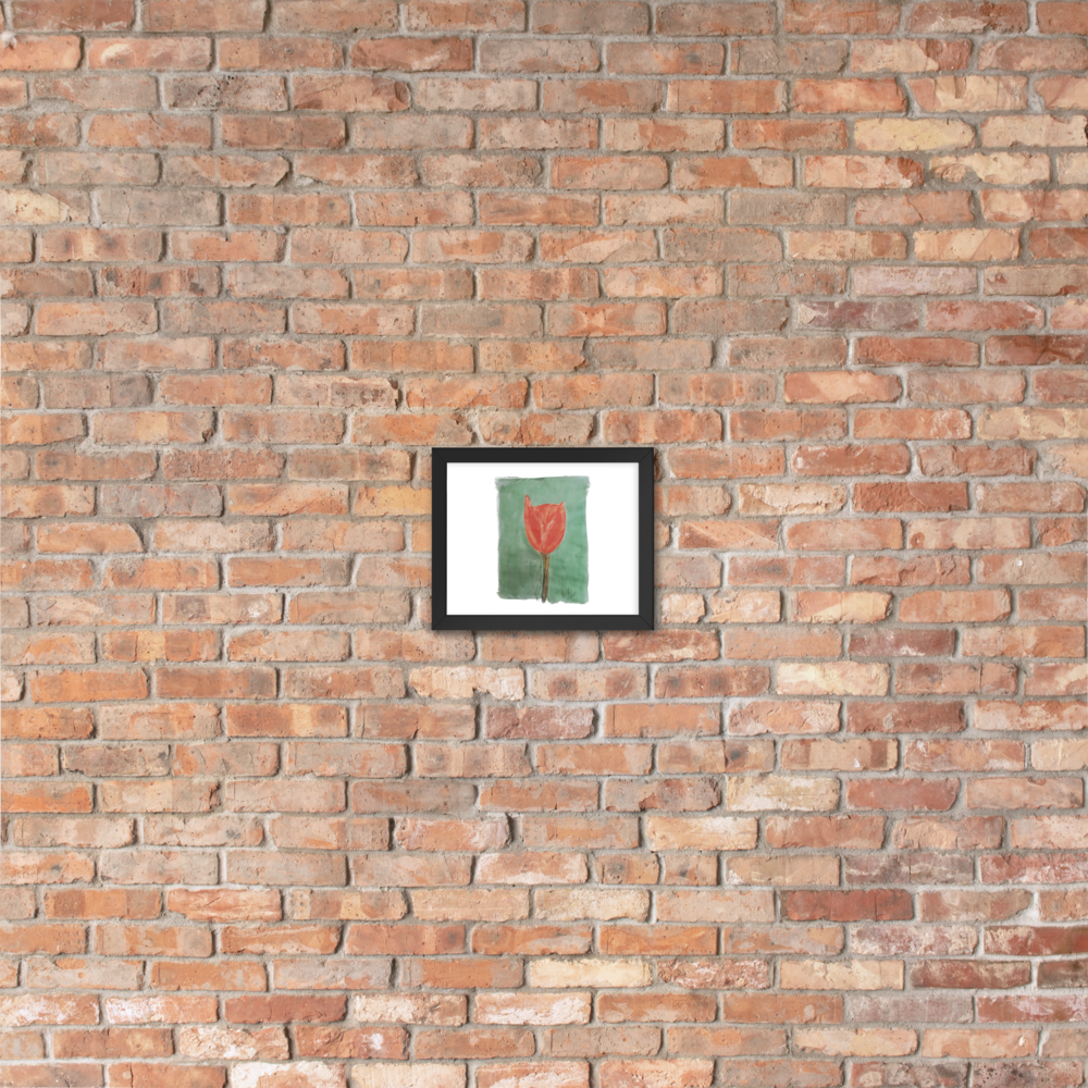Gerahmtes Poster „Smaragdgrüne Tulpe“ | Schwarzer Rahmen | Fotopapier