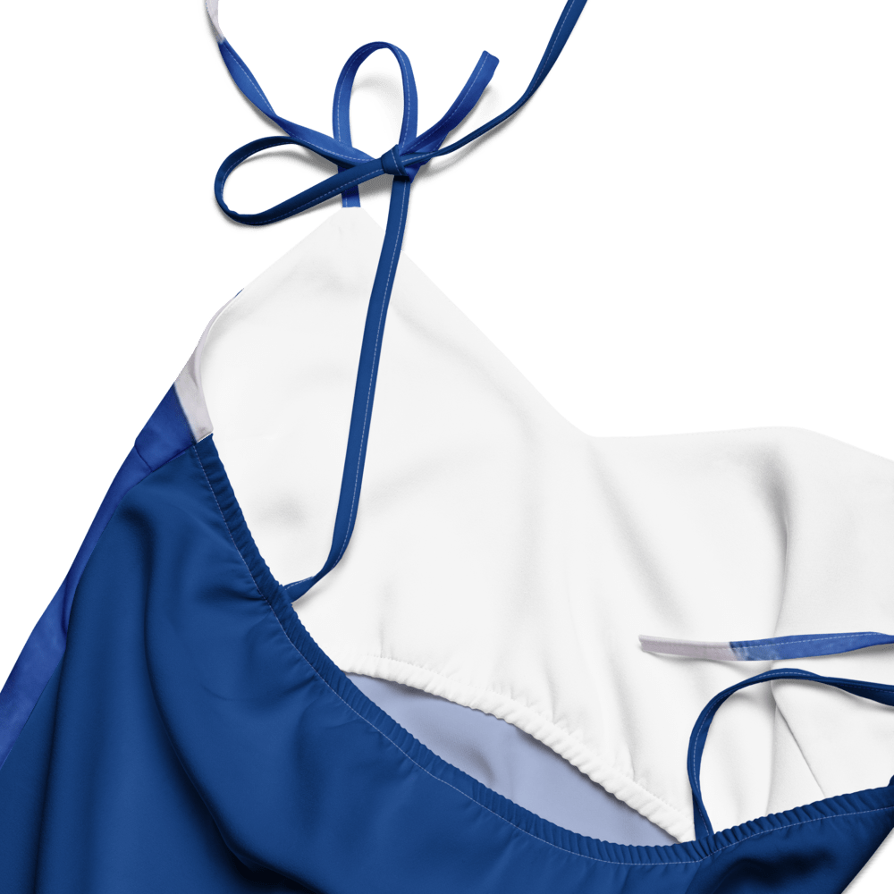 Sapphire Bloom | Tie - Strap Midi Dress - M.P.Art