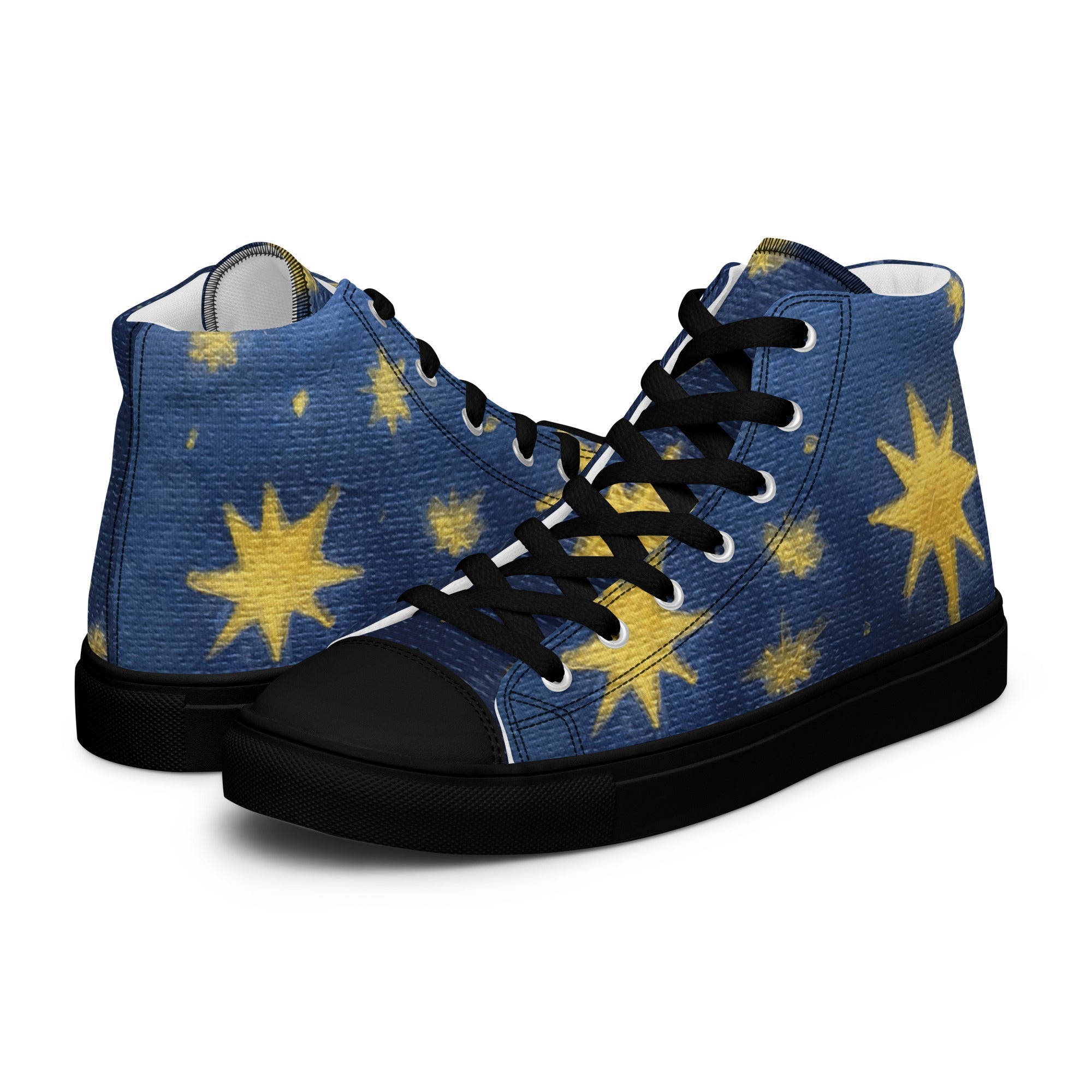 Starry Night High Top Canvas Shoes | Women's Printed Handpainted Art - M.P.Art