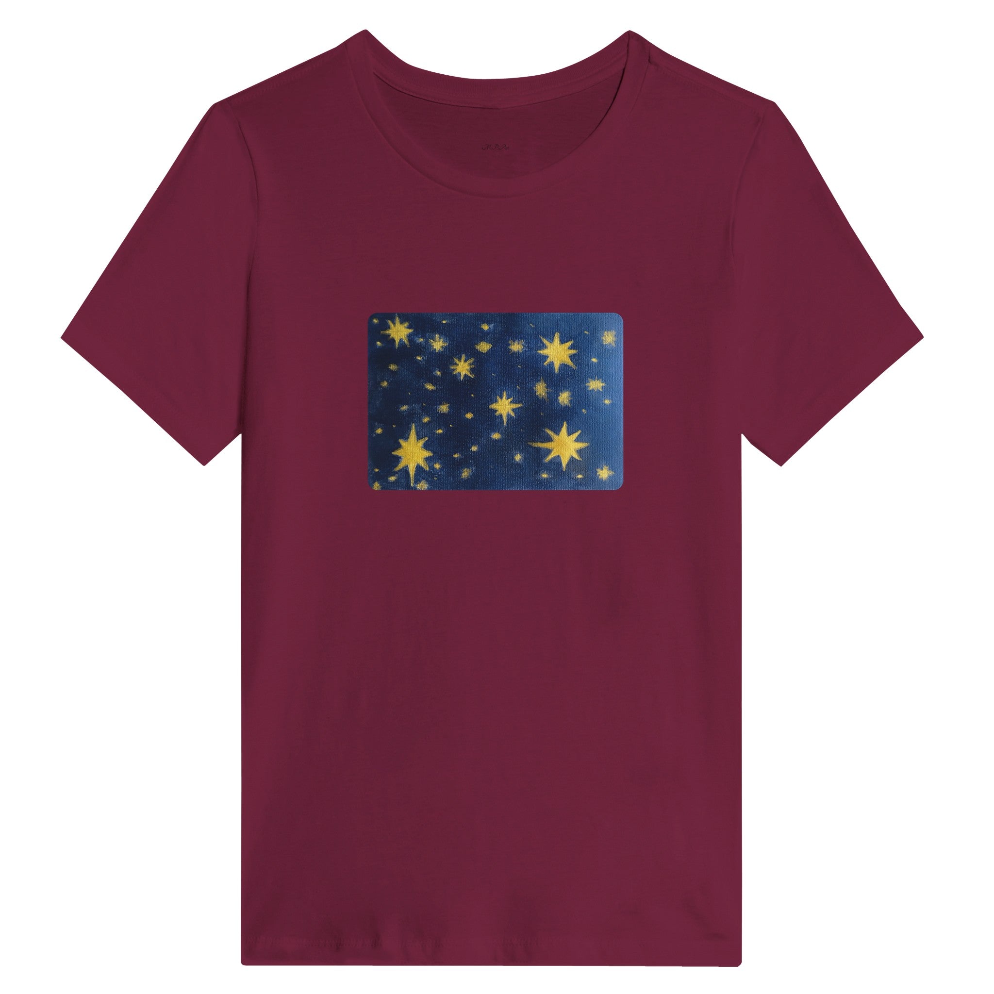 Starry Night Women's Relaxed Tee | Printed Handpainted Art - M.P.Art