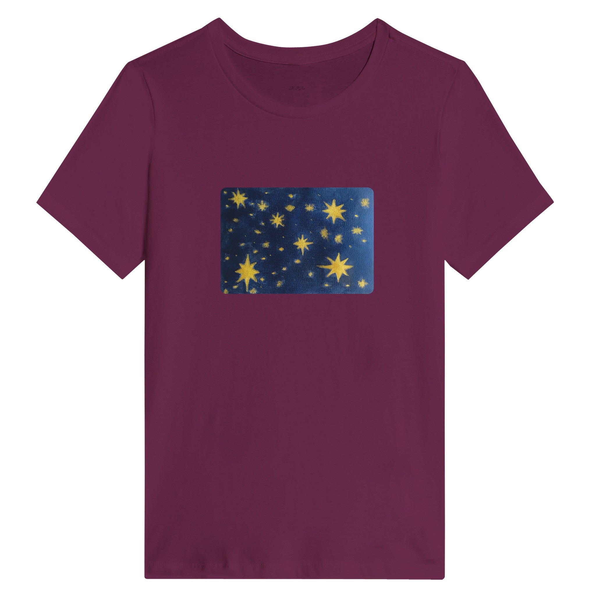 Starry Night Women's Relaxed Tee | Printed Handpainted Art - M.P.Art