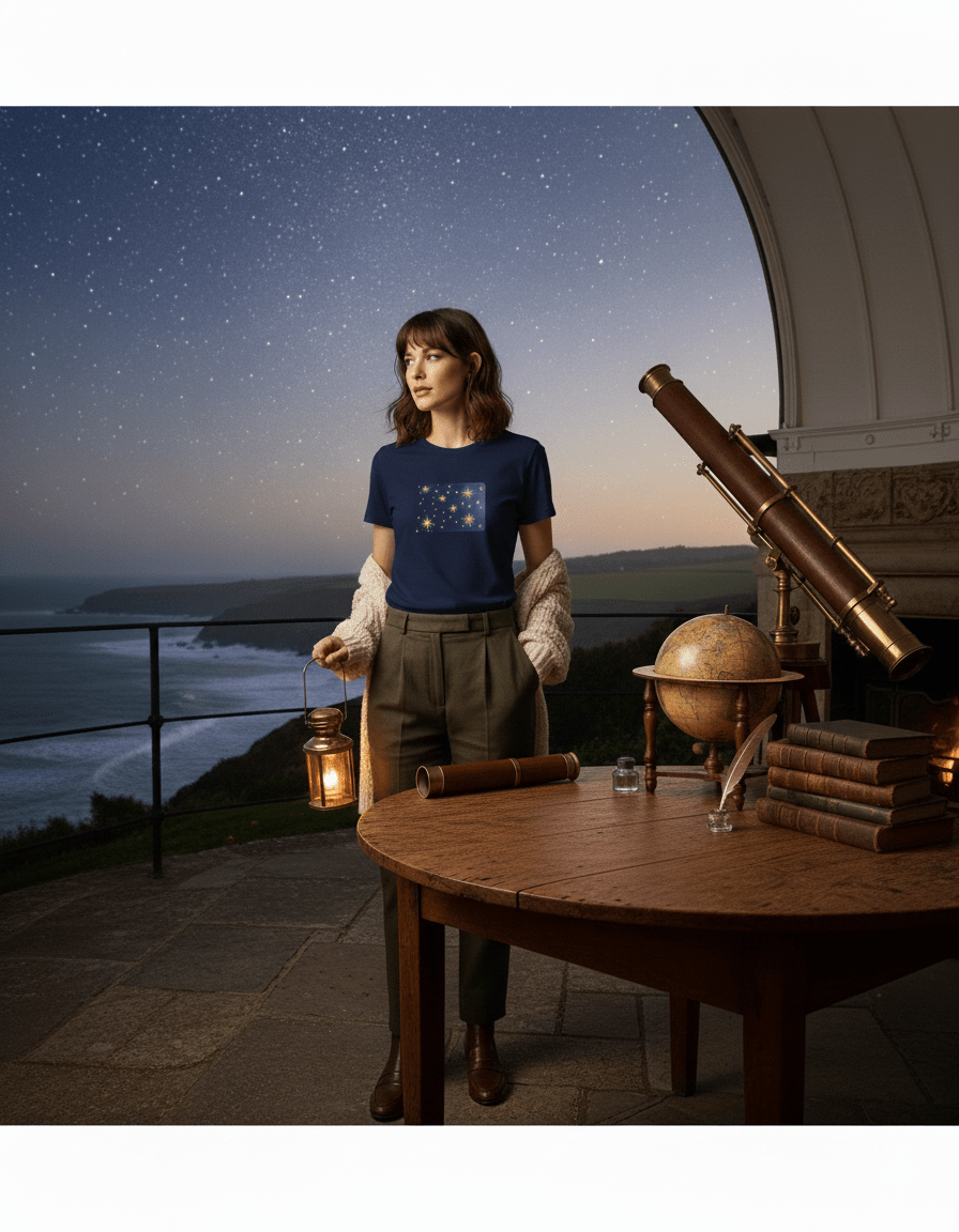 Starry Night Women's Relaxed Tee | Printed Handpainted Art - M.P.Art