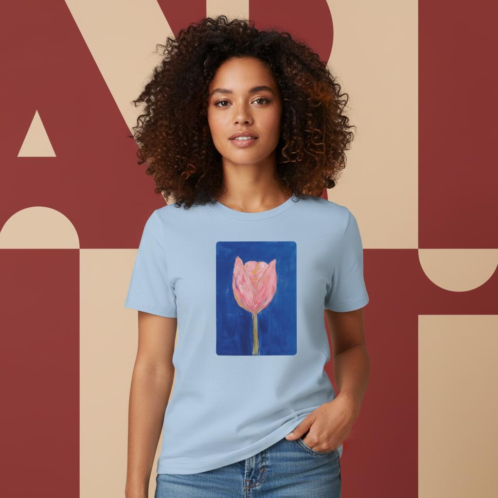 Tulip Dreams Heavyweight Tee | Unisex with Printed Handpainted Art - M.P.Art