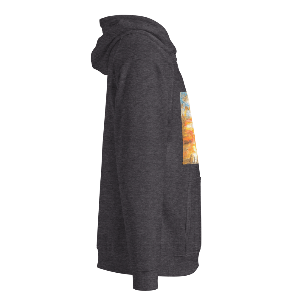 Turner Inspired Westminster Sunset Eco Raglan Hoodie | Unisex with Printed Handpainted Art - M.P.Art