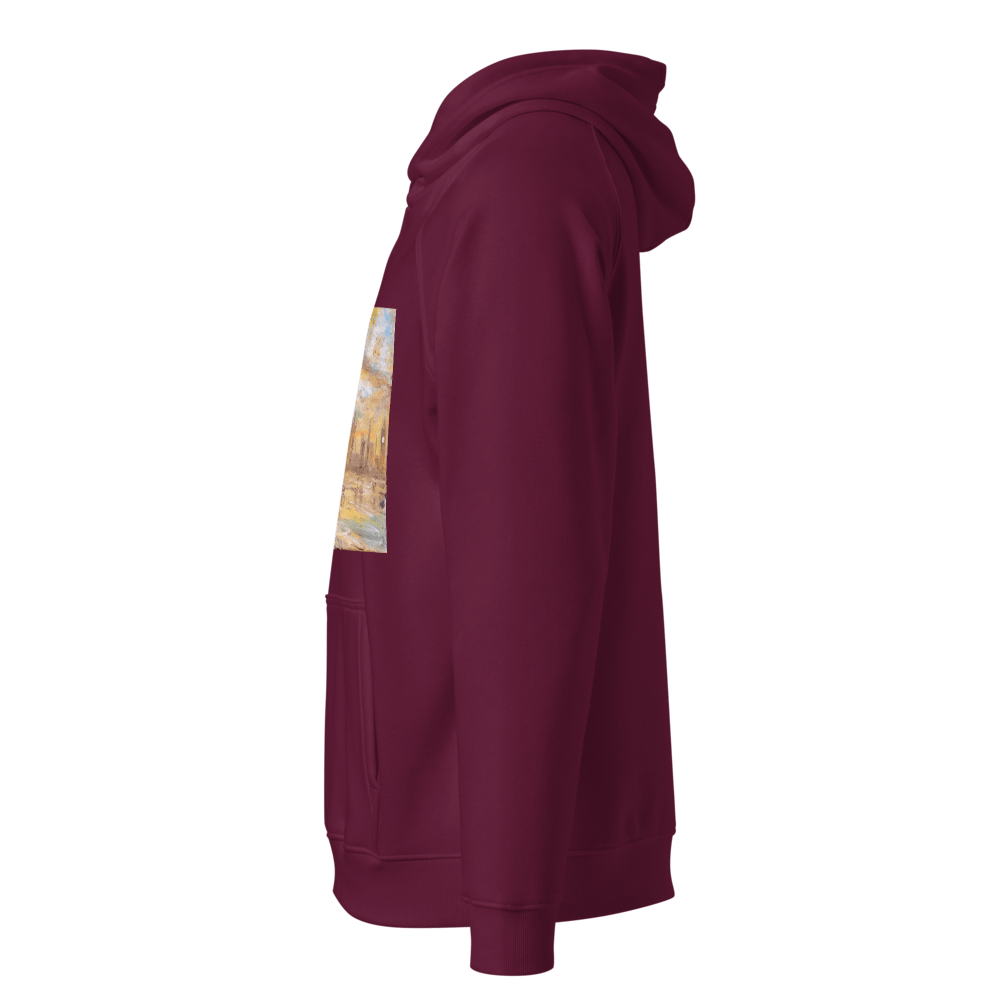 Turner Inspired Westminster Sunset Eco Raglan Hoodie | Unisex with Printed Handpainted Art - M.P.Art