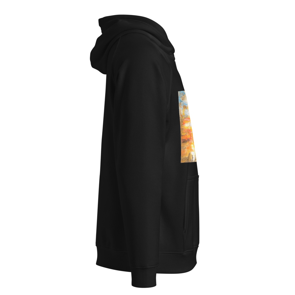 Turner Inspired Westminster Sunset Eco Raglan Hoodie | Unisex with Printed Handpainted Art - M.P.Art
