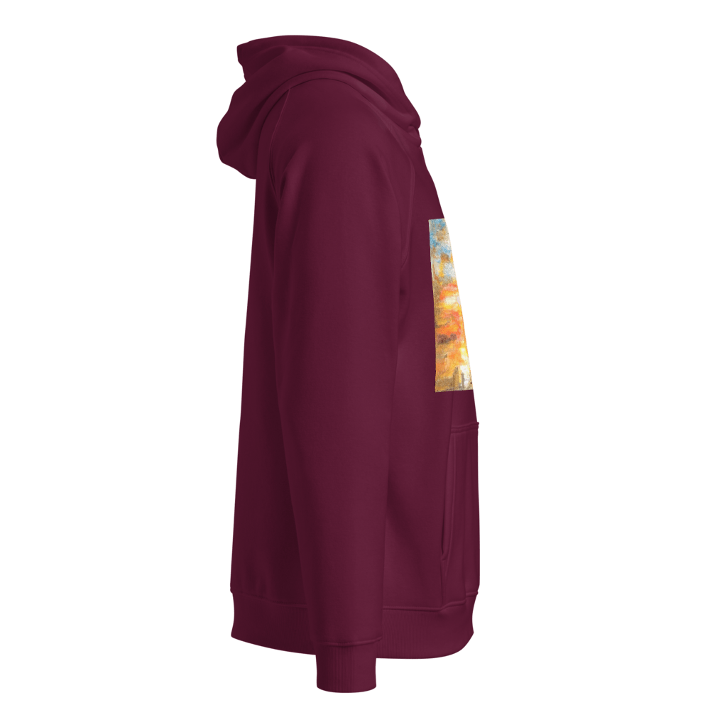 Turner Inspired Westminster Sunset Eco Raglan Hoodie | Unisex with Printed Handpainted Art - M.P.Art