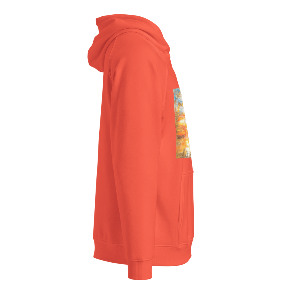 Turner Inspired Westminster Sunset Eco Raglan Hoodie | Unisex with Printed Handpainted Art - M.P.Art