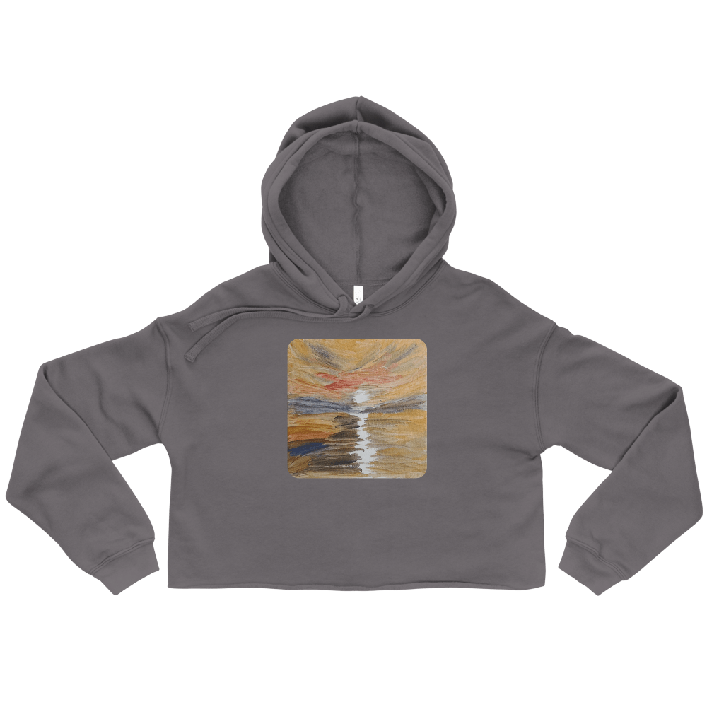 Urban Canvas Crop Hoodie | Printed Handpainted Artwork - M.P.Art